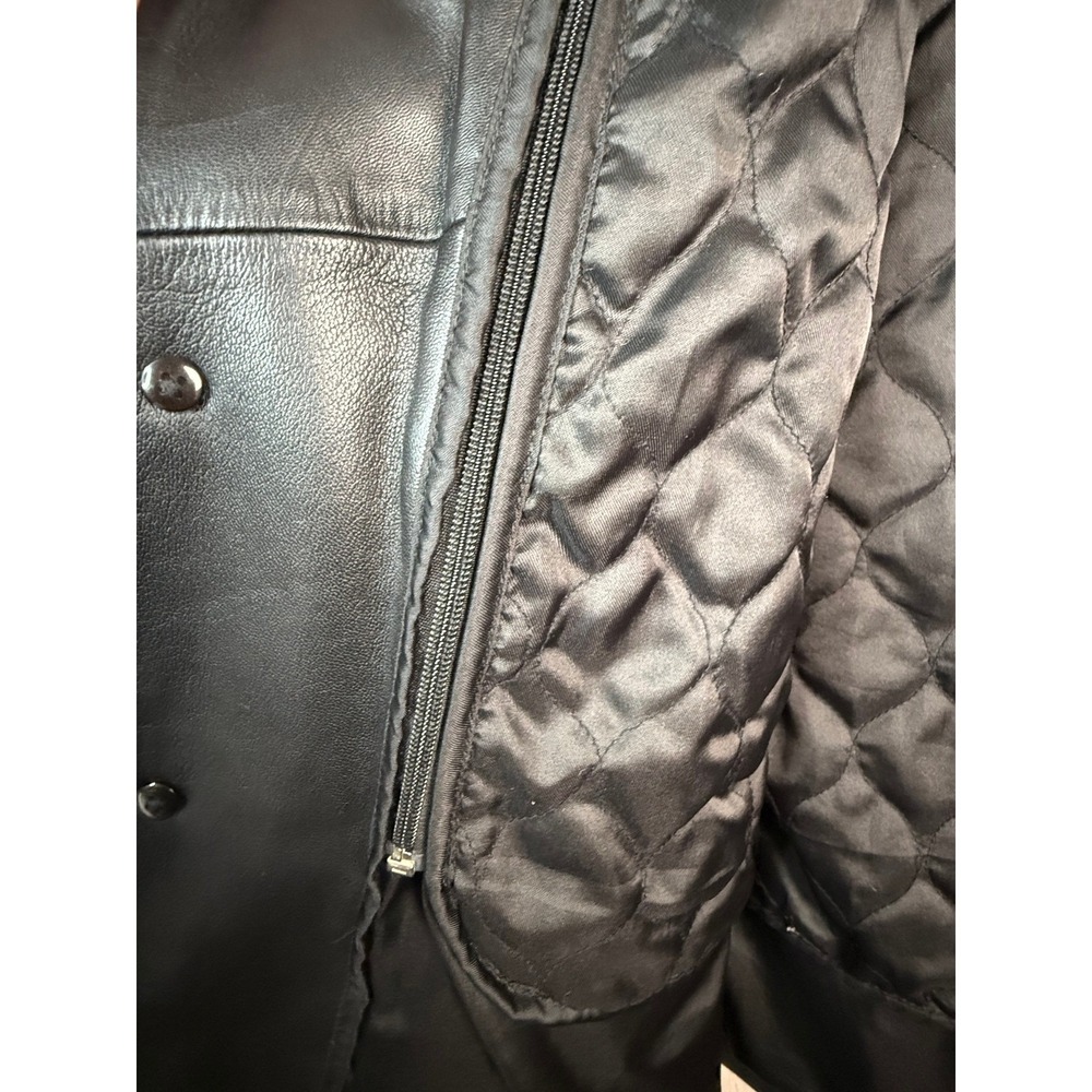 Gianna Lorenzi Italy Leather Jacket Mens XXL Black Lambskin Coat Zip-Out Lining - Picture 5 of 15